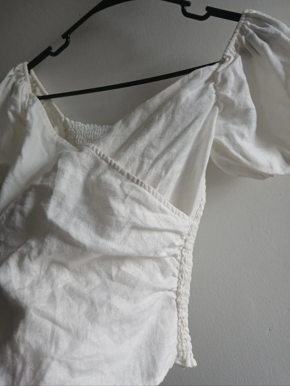 Reformation Cream Puff-Sleeve Wrap Blouse